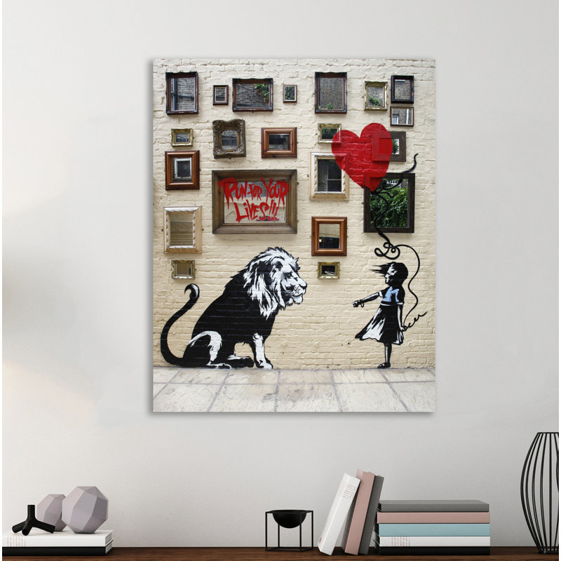 Run For Your Lives by Banksy - Wrapped Canvas Print, 38cm H x 30cm W x 4cm D