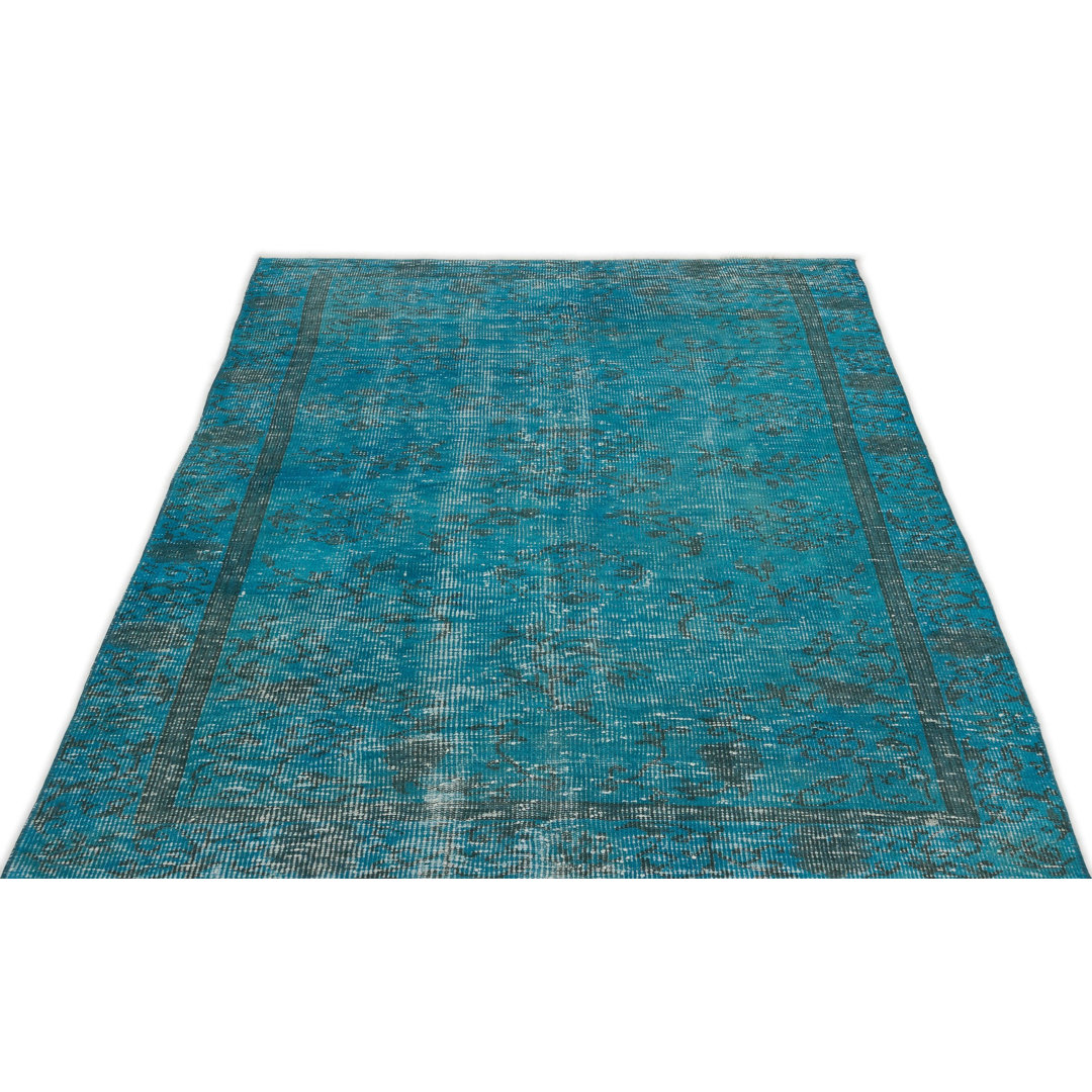 Atina Turquoise Vintage Wool Handmade Area Rug