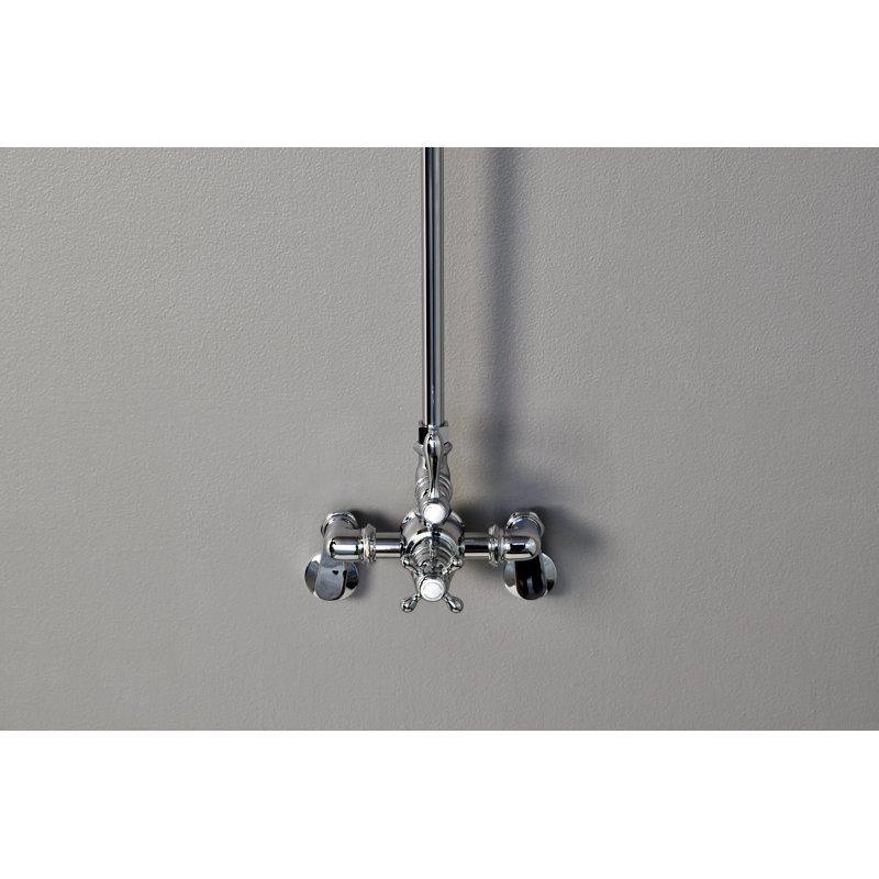 Exposed Thermostatic Shower System 48" Wall Mounted with 1.75 GPM Lever/Cross Handles, Chrome