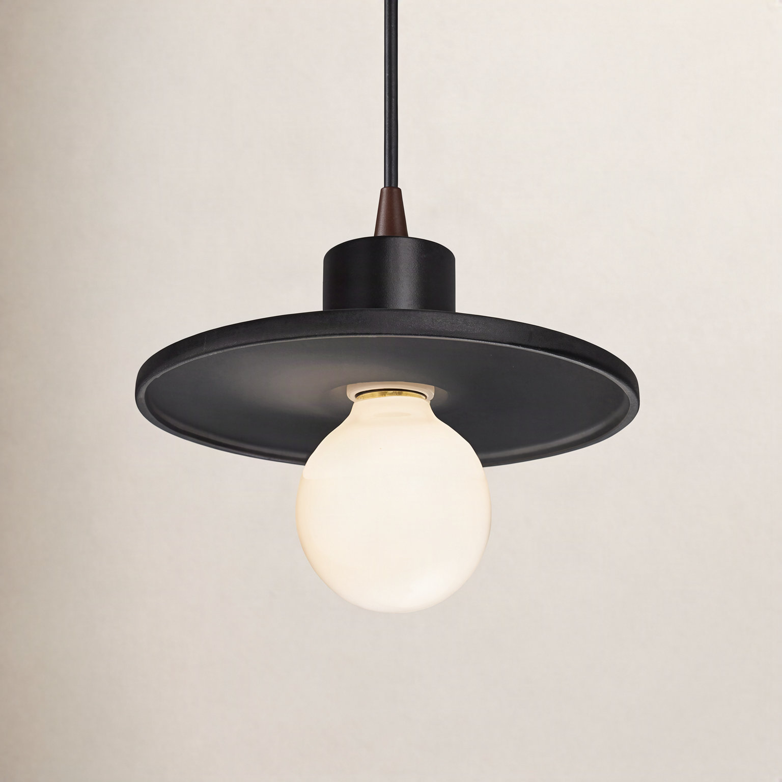 Marlena Dimmable Single Light Pendant, Carbon Matte Black, Dark Bronze