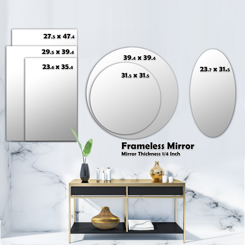 Nebulous Waves 6 Wall Mirror, 24" H x 32" W