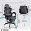Fauteuil de bureau ergonomique à haut dossier avec finition en polyuréthane noir uni-865536631