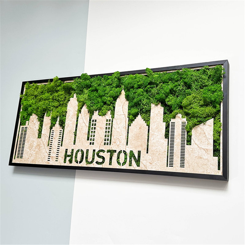 «Houston Moss City Silhouette», art mural en métal