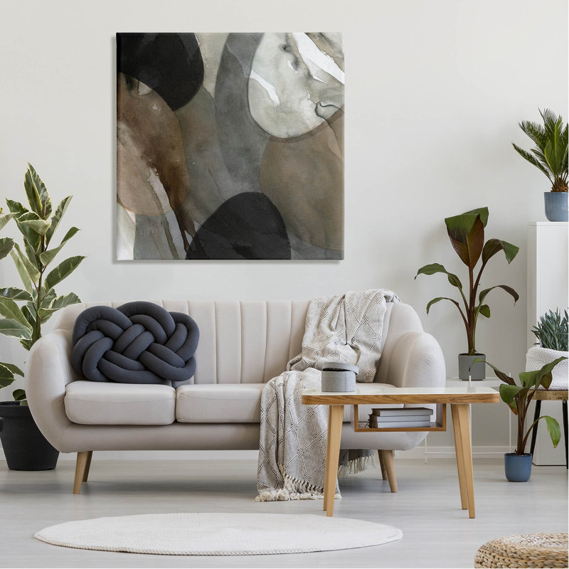" Contemporary Round Layered Shapes " by Carol Robinson Painting Print, 36" H x 36" W x 1.5" D