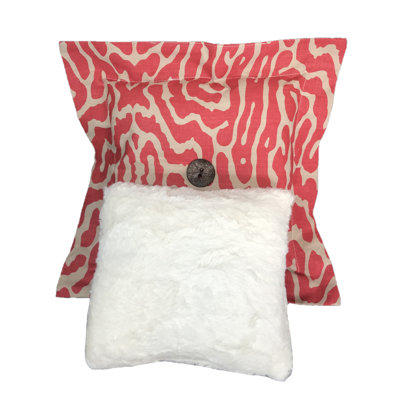 Raspberry Dot Buttons Cotton Reversible Throw Pillow
