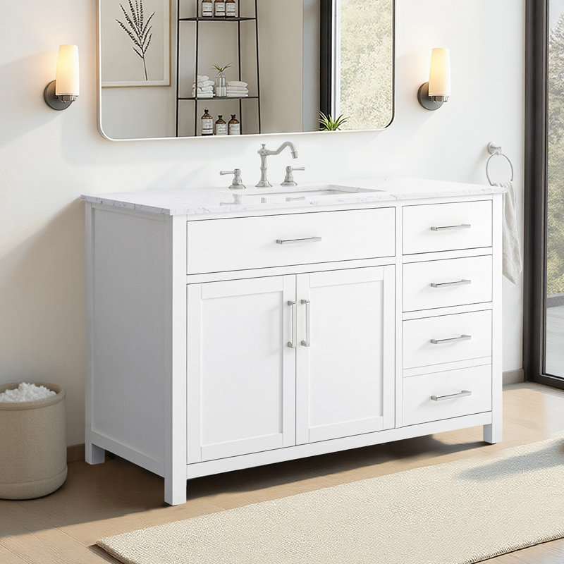 Shamar 48" Single Bathroom Vanity, White