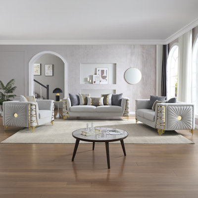 Contessa Modern Fabric Accent Chair In Gray