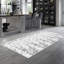 Tapis gris / blanc en polyamide tissé à la machine Elver-1665341276