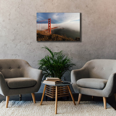  «Evening Fog At The Golden Gate Bridge» par Martin Podt, art mural sur toile, 40 po x 26 po