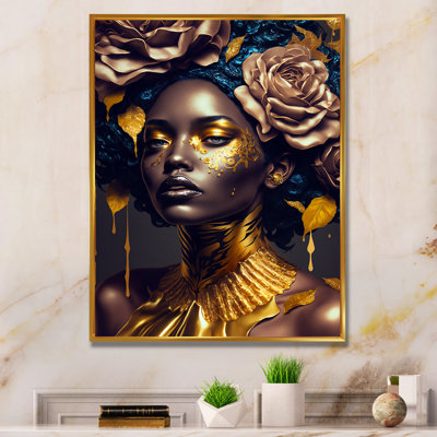 Fleurs dorées et noires de la femme VII