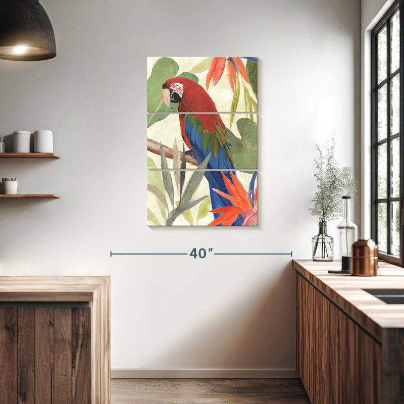 Brampt Tropical Parrot Composition III, 38" H x 24" W
