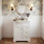 Meuble-lavabo moderne de 24 po avec lavabo en céramique, structure en bois massif, 2 tiroirs latéraux, 1 plateau rabattable et 1 rangement de porte (vert / blanc)-1640987925