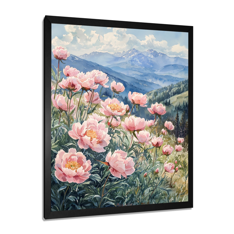 Basey - art mural sur toile florale, H 32 po x l 16 po, Noir, noir, noir, noir, Reproduction encadrée d'une seule photo