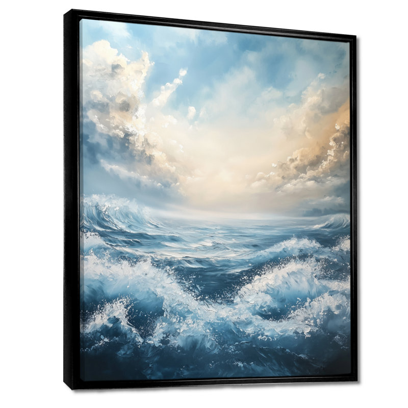 «Aulda Parallel Beach Of Abstract Coastal Landscape I - Minimalisme», reproduction d'art sur toile encadrée, Noir