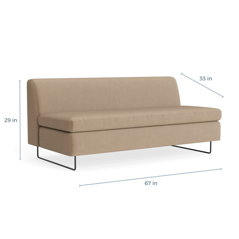 MTO - Clyde 67" Sofa w/ Black Legs, Otter Velvet