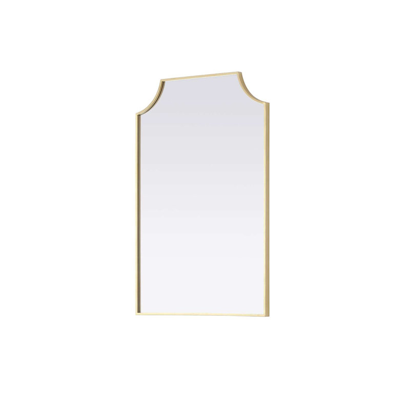 Notched Metal Mirror 24x36 inch in Brass, 36" x 24", Brass
