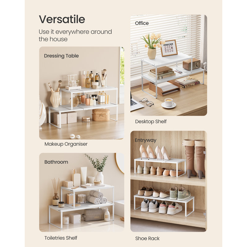 Spice Racks, Extendable Cupboard Organisers, Matte White