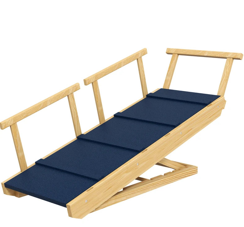 Escalier pour animal de compagnie L 33,5 po, bois naturel et polyester