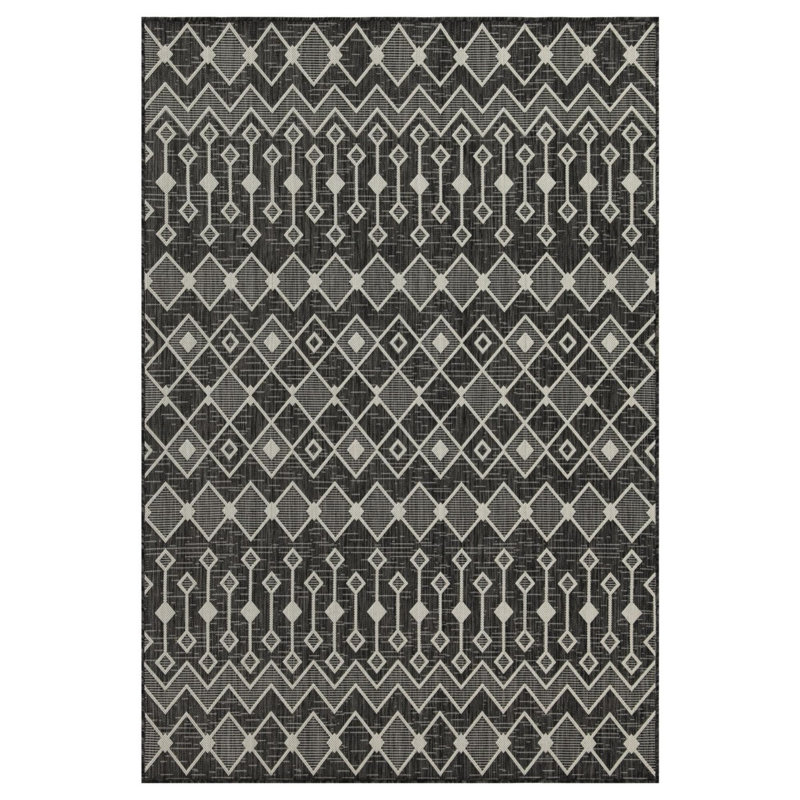 Tapis intérieur / extérieur anthracite Sunshine, Rectangle 5 pi 3 po x 7 pi 3 po