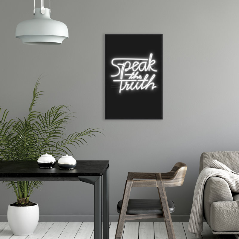 Neon Speak The Truth Print by David Brown, Image Brush Gel, 37.75" H x 25.75" W 