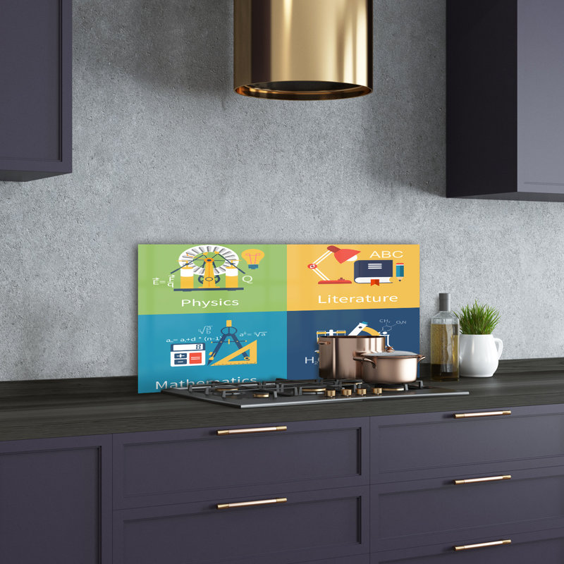 Beckley 50cm W x 100cm L Glass Peel and Stick Panel