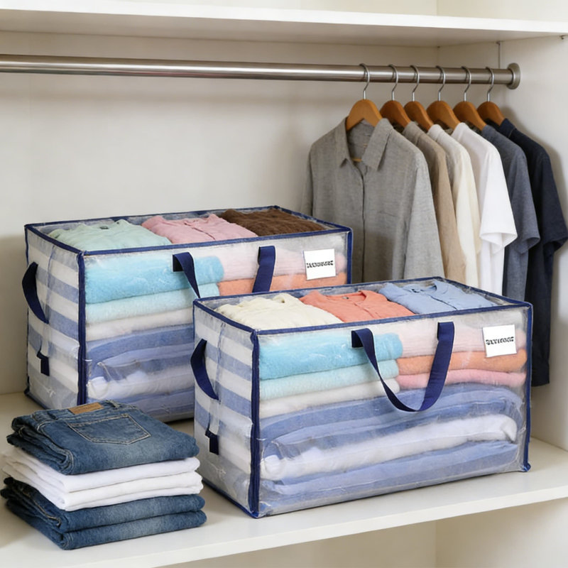 Heavy Duty Storage Bags With Lids - 4 Pack Large Clear Totes For Moving, Christmas Decoration Storage And Organizing, Reusable Alternative To Moving Boxes And Packing Supplies