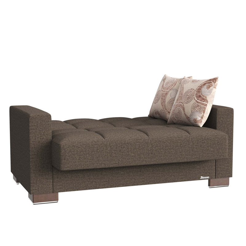 Causeuse convertible rembourrée avec rangement en polyester
