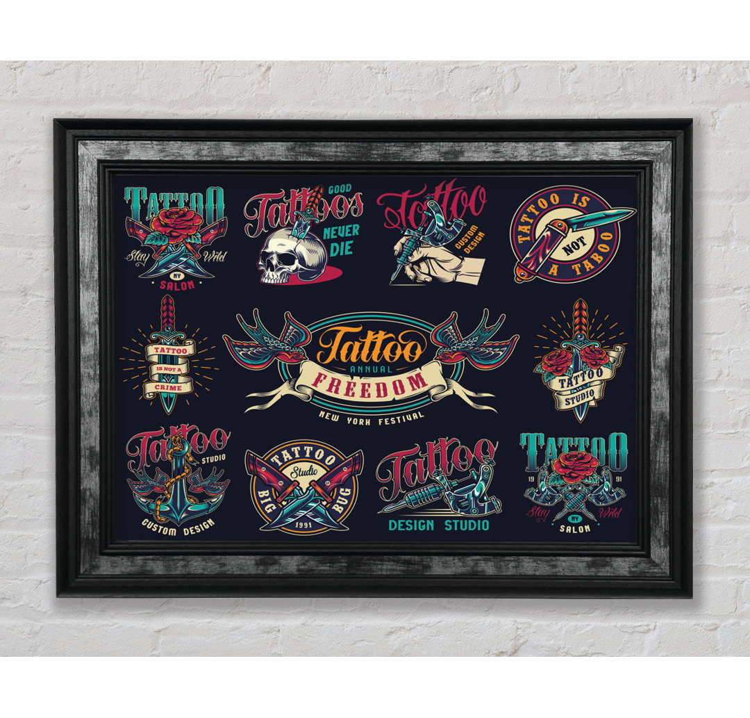 Tattoo Flash Art Studio Gerahmter Druck