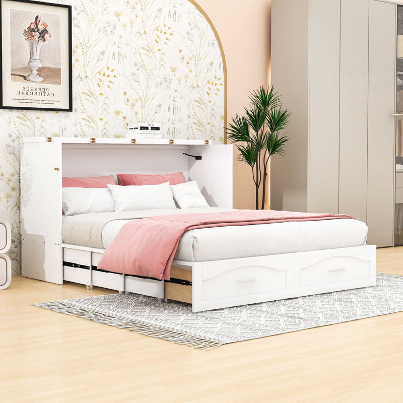 Queen Murphy Bed with Pulley Structure Design