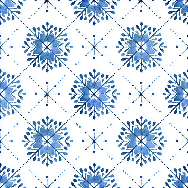 Carreaux de mosaïque en vinyle autocollants à motif de flocons de neige géométriques scandinaves nordiques de 30,5 x 30,5 cm
