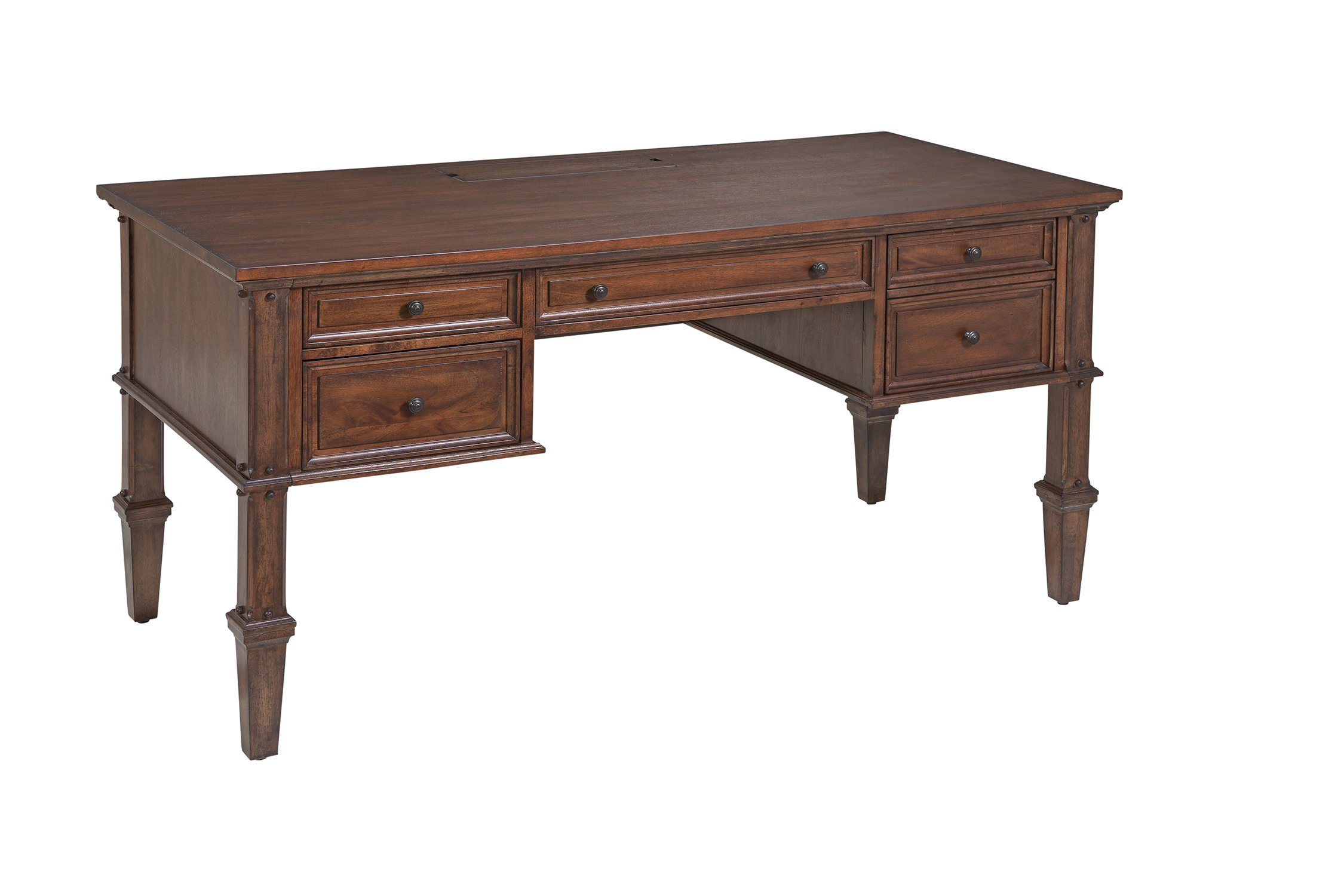 Ilfracombe Solid Wood Writing Desk with Power Outlet