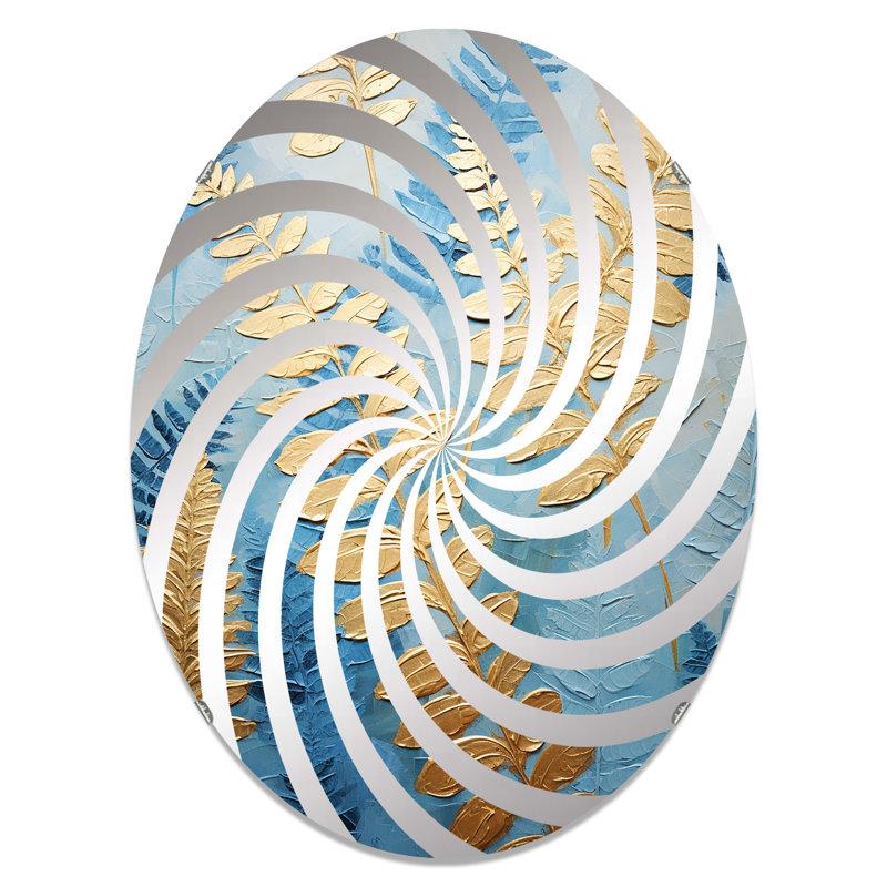 Miroir décoratif Vortex Symphony VII bleu et doré - MIR111839-Ovale, L 20 po x H 30 po