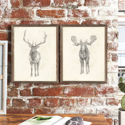 " Moose Study " by Antonyus Bunjamin (Abe) 2 - Pieces