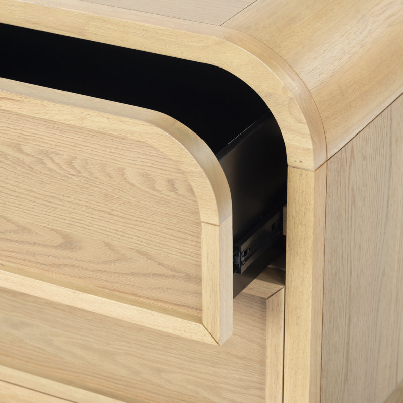 Dinah 2 Drawer Wood Nightstand, Natural