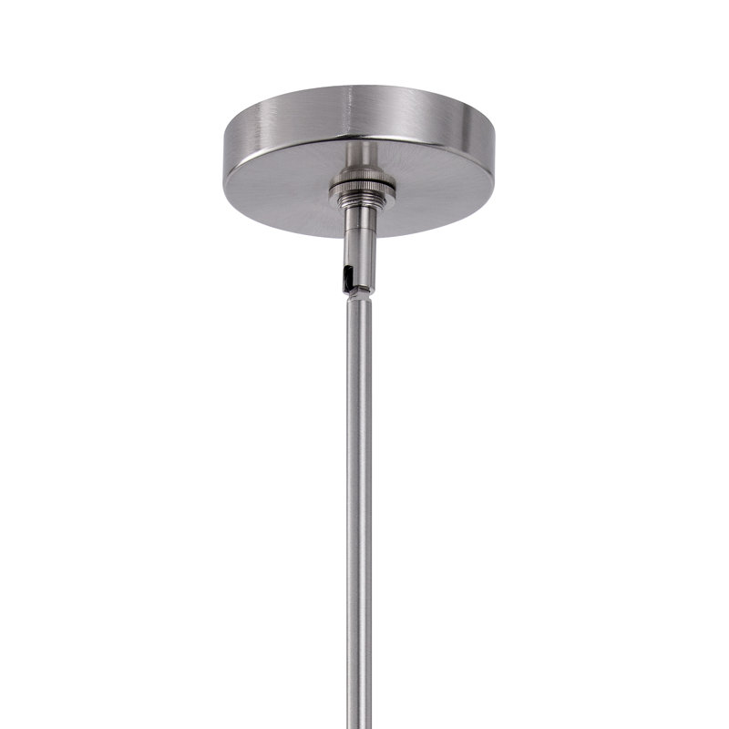 Adlan Farmhouse 1-Light Textured Glass Nickel Pendant Light, Nickel