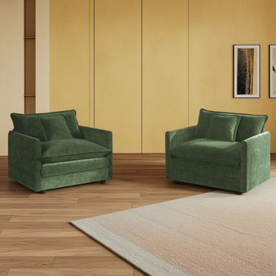 Upholstered Chenille Armchair