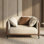 Ensemble de canapés modernes en similicuir 48 pouces avec accoudoirs évasés et coussins décoratifs 48 "
