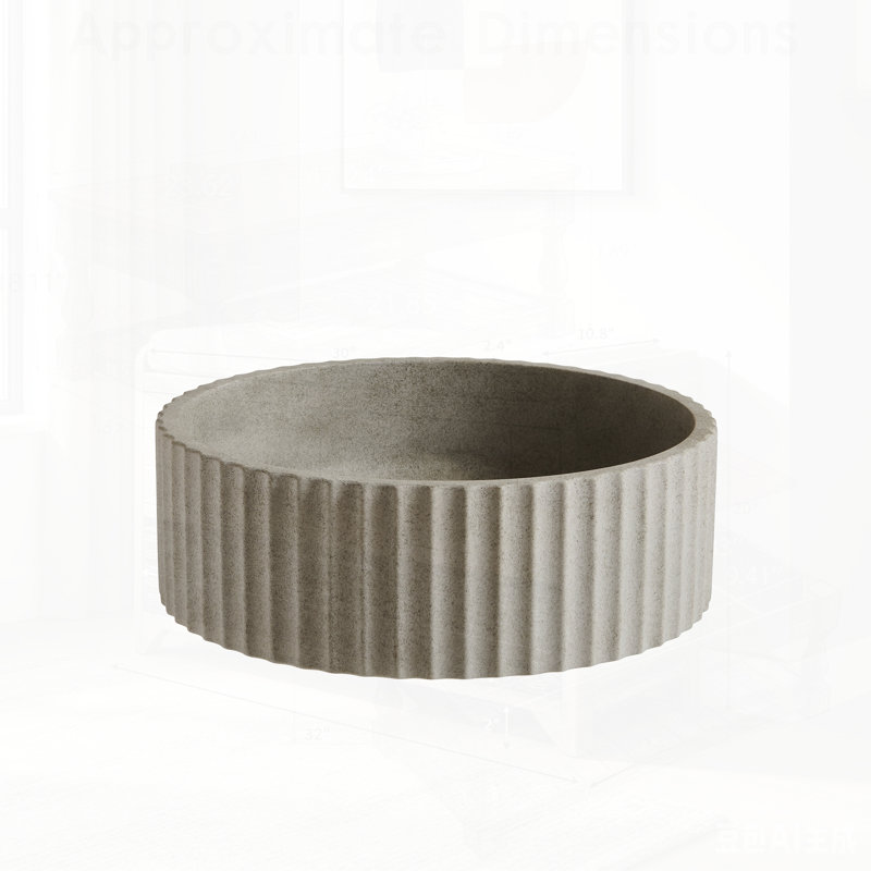 Round Microcement Bathroom Sink Basin, Durable and Easy to Clean, No Cabinet or Faucet Included, Multiple Colors Available