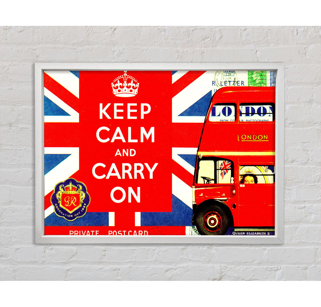 Uk Flagge und Bus - Druck