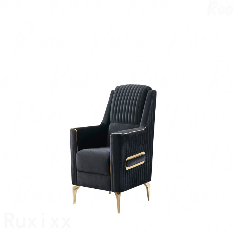 Chaise moderne rembourrée en velours de style contemporain idéale pour les chambres à coucher de style contemporain