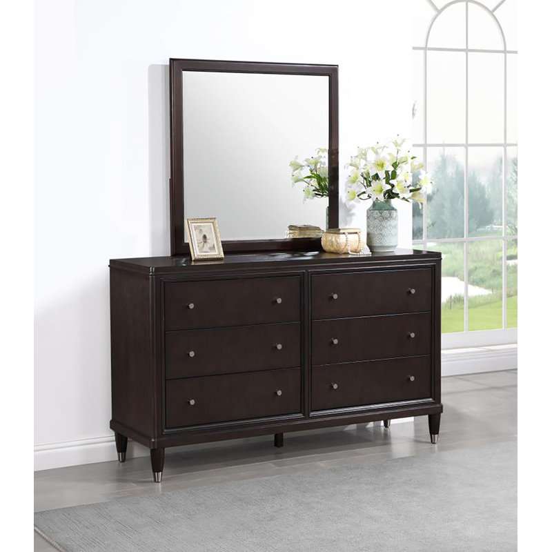 Commode 6 tiroirs avec miroir Manke