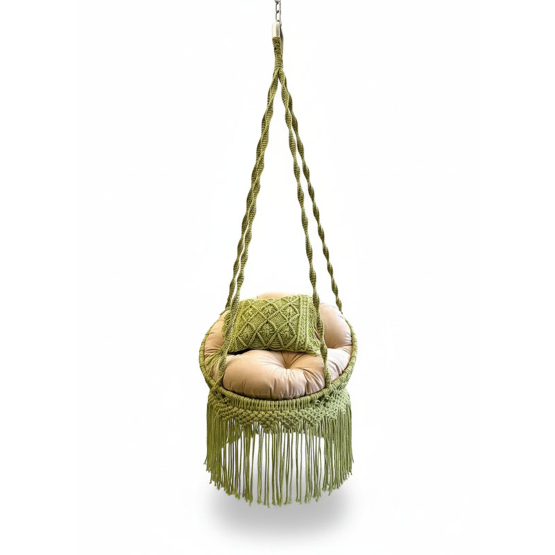 Balancelle avec coussin vert Lacosta, Crème, crème, Vert
