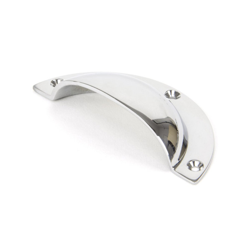 Plain 8.1 cm centre Cup Handle, Polished Chrome