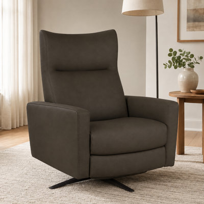 Fauteuil inclinable pivotant en cuir véritable avec deux haut-parleurs Bluetooth intégrés
