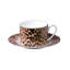 Tea Cup & Saucer JAGUAR Set of 2 in Luxury Box diam. 3.3in, H 2.3in, cap. 7.5 oz, Saucer diam. 6in