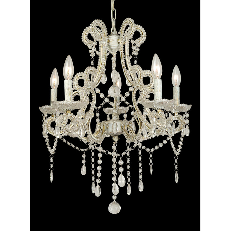 Lustre en cristal 5 lumières Jersey, Black/Black