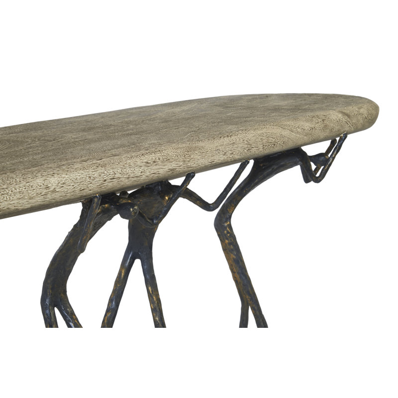 Atlas 60" Black and Gray Stone Console Table