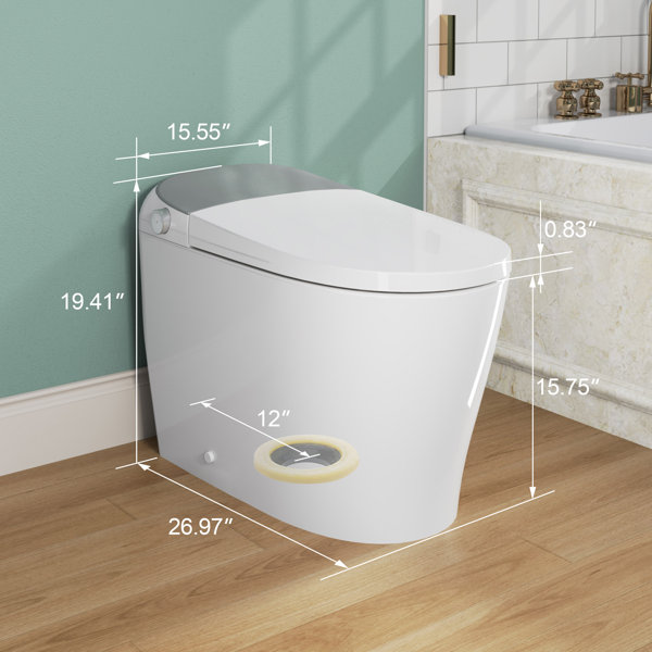 MOHOME Metis Smart Bidet Toilet, Elongated Comfort Height with Room Temp  Wash, Foot Sensing Flush (Seat Included) & Reviews