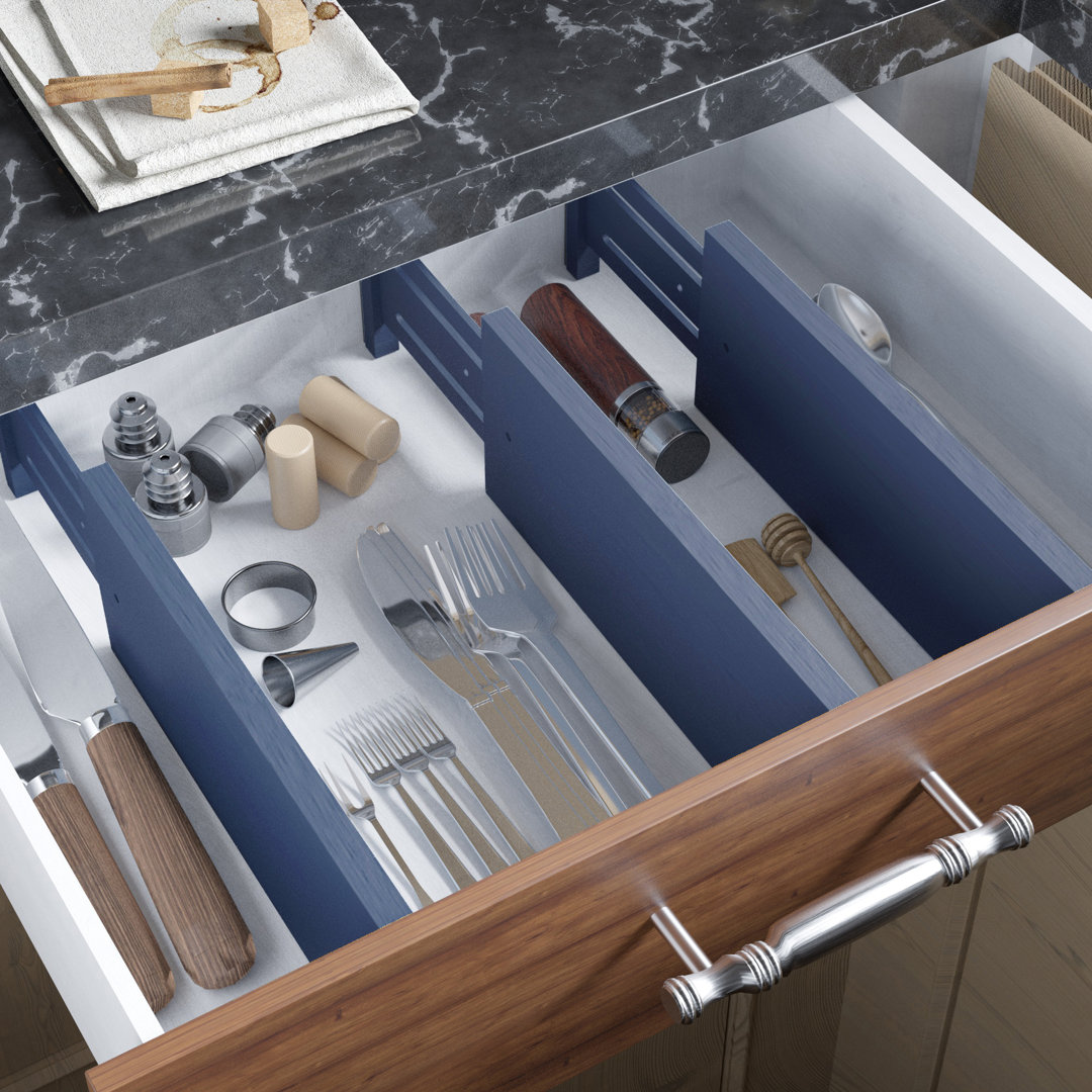 Bamboo Dresser Drawer Dividers, 6-Pack, 4.65" High Adjustable 12.5–17" Drawer Organizer Set for Clothing and Dressers SpaceAid 