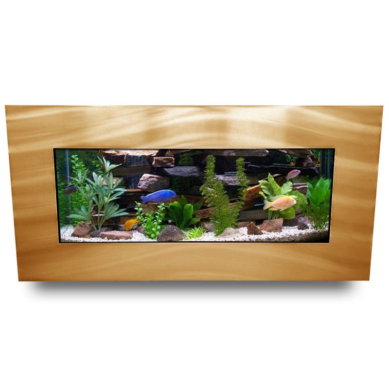 Réservoir d'aquarium rectangulaire 5 gallons Angelica, Or brossé